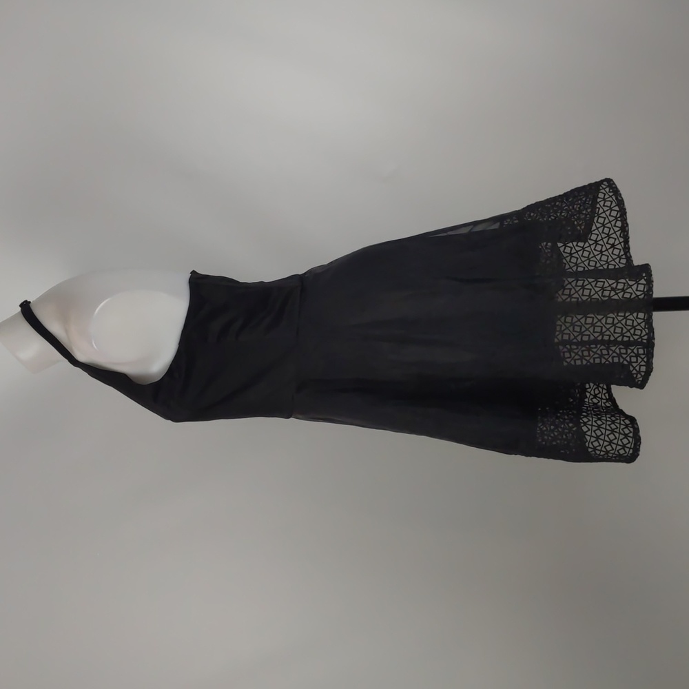 Pink Stitch Women's Dress Size 12 Black Fit & Flare Halter Neck Zip Boning NEW - Picture 9 of 16